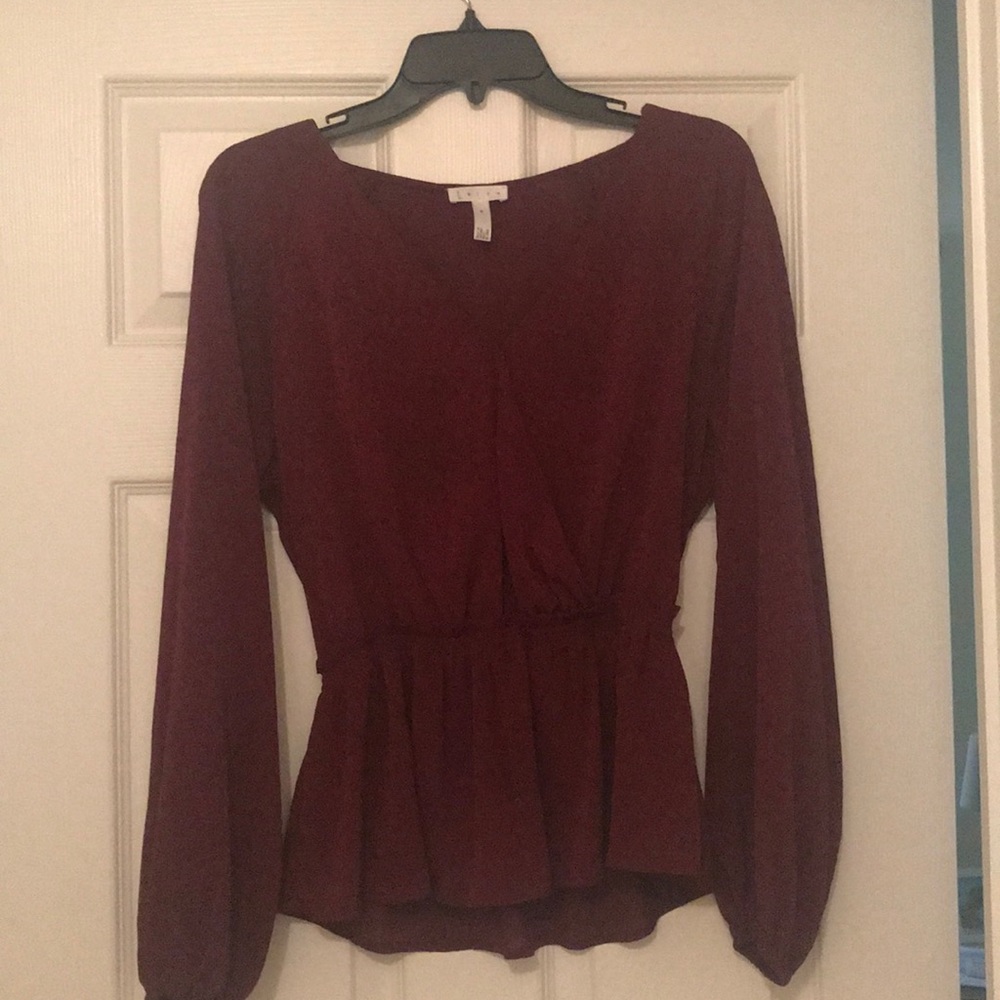 Long Sleeve Maroon Top